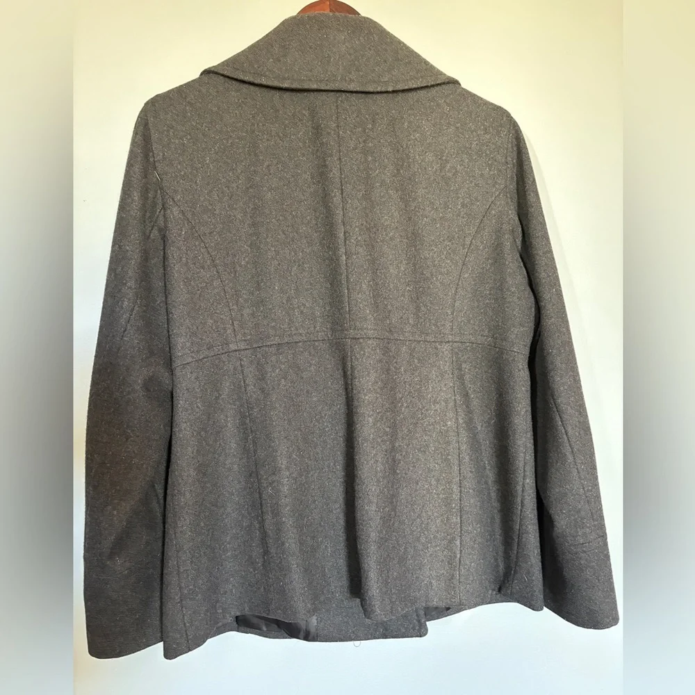 Michael Kors Charcoal Double-Breasted Pea Coat Cabincore Quiet Luxury